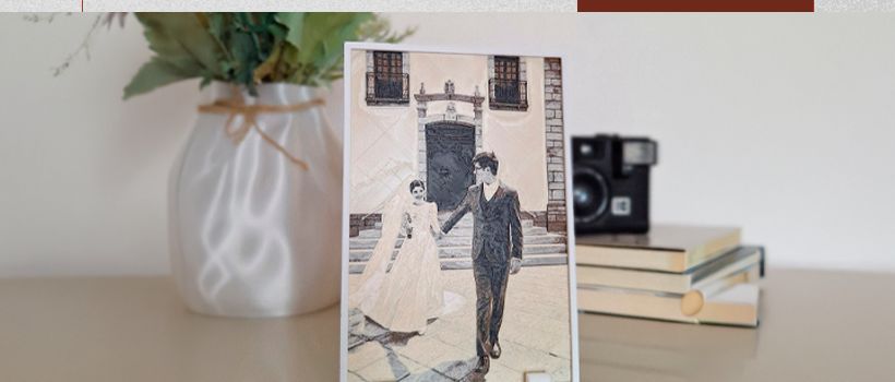 Quadro em relevo com foto